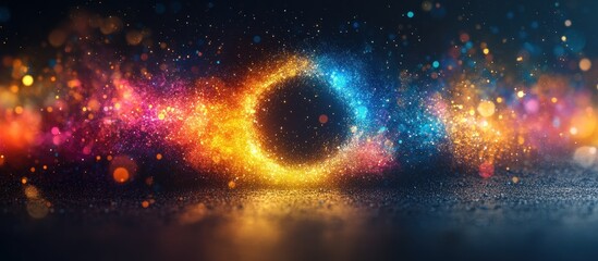 Poster - A vibrant cosmic swirl of colors resembling a galaxy or nebula.