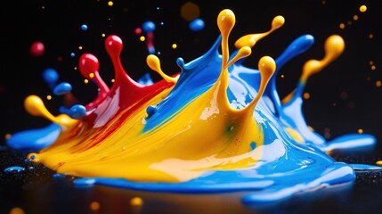 Poster - Vibrant splashes of paint create an artistic and dynamic visual effect.