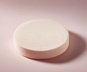 Aufkleber - Minimalist Circular Foam Object on Soft Pastel Background for Artistic Presentation