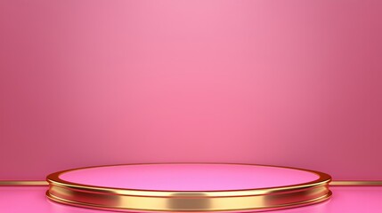 Poster - Elegant Pink Stage with Golden Edge, Perfect for Display and Presentation Events