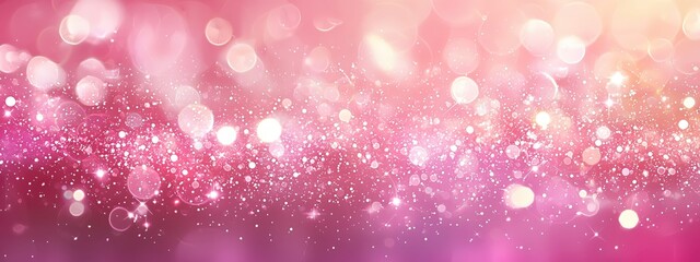 Poster - Shimmering Pink and Purple Bokeh Background with Sparkles and Glitter Effects