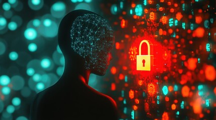 Poster - Abstract Representation of Data Security and Artificial Intelligence