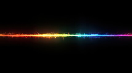 Poster - Colorful Sound Wave Abstract Design on Black Background