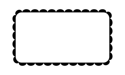 Wall Mural - rectangle frame with scalloped borders. rectangular vignette for picture or mirror with lace edges i