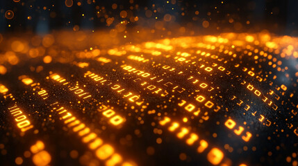 A vibrant digital background of green and yellow binary data streams representing the chaotic and dynamic flow of information, symbolizing technology, progress, and the digital world.

