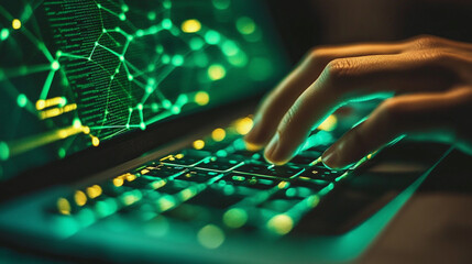 A vibrant digital background of green and yellow binary data streams representing the chaotic and dynamic flow of information, symbolizing technology, progress, and the digital world.

