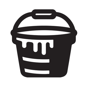 Bucket symbol vector silhouette for cleaning