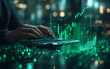© SongMin - Digital Finance Analysis with Green Holographic Data Emerging from a Keyboard