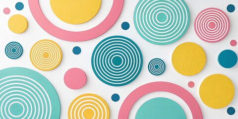 Poster - A colorful background with many circles of different sizes and colors