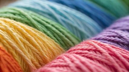 Poster - A bunch of colorful yarn is shown in a close up
