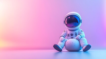 Aufkleber - Astronaut Sitting on Moon Rock in Cosmic Setting