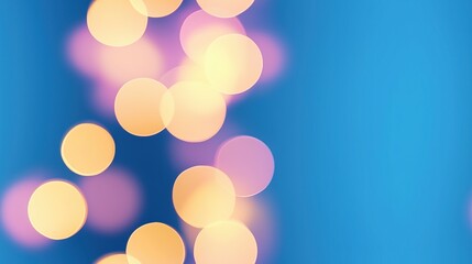soft bokeh lights on a vibrant blue background