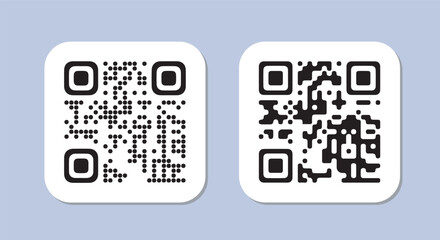 barcode or qr code. rectangle sticker with code for scanning. cashless payments, transfers and trans