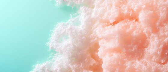 Aufkleber - Abstract Soft Pastel Clouds Against a Turquoise Background in Dreamy Visual Style