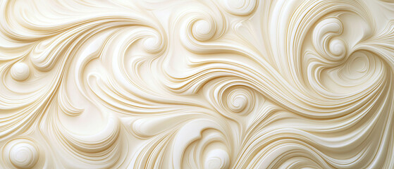 Wall Mural - Sumptuous cream colored seamless design with ornate swirls and curves