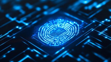 Poster - Abstract Digital Security Concept with Blue Elements