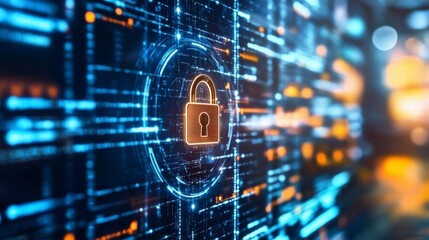 Poster - Abstract Security Tech Overlay with Bright Light Effects