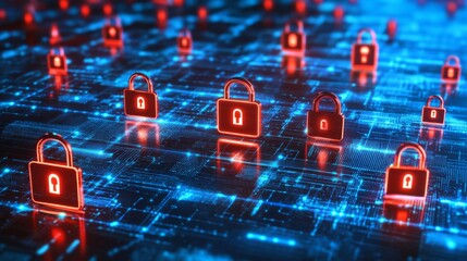 Poster - Digital Security Concept with High Contrast Elements