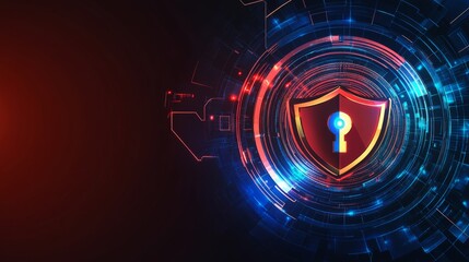 Poster - Layered Security Graphics with Minimalist Background