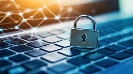 Poster - Modern Lock on Keyboard with Light Background
