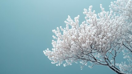 Serene Winter Scene Featuring a Leafless Tree and Its Intricate Branches
