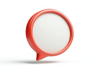 Aufkleber - A red speech bubble icon with a blank center, symbolizing communication and dialogue.