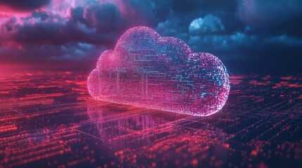 Poster - Futuristic Cloud Technology with Transparent Interface