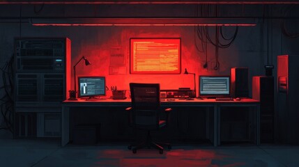 Poster - Security and Firewalls in Ambient Lighting Illustration
