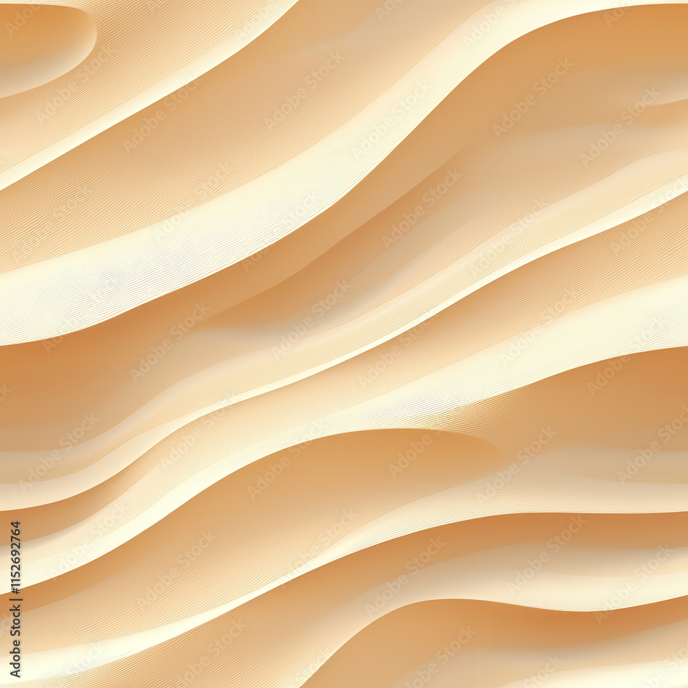 Soft, flowing waves of beige create seamless pattern, evoking sense of ...