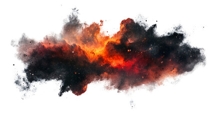 Poster - Red and black nebula dust clouds resemble cosmic explosion.