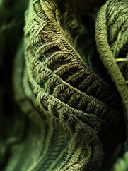 Poster - Close-up of textured green fabric showcasing intricate patterns and natural hues.