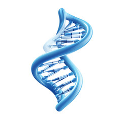 3d icon of blue dna, isolated on a transparent background