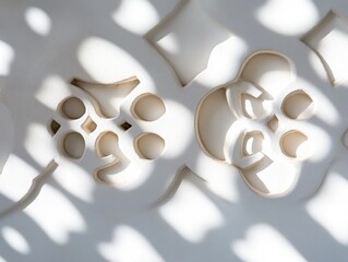 Aufkleber - Intricate shadow patterns cast by decorative wall elements.