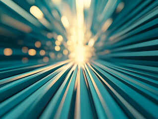 Aufkleber - A dynamic abstract image showcasing rays of light converging towards a bright center, creating a sense of depth and motion.