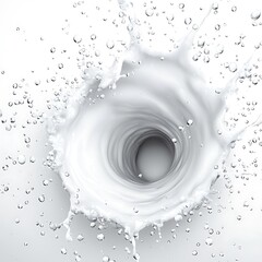 Poster - Abstract Clean White Splash with Water Droplets in Artistic Style