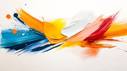 Poster - Vibrant Abstract Artistic Capture with Bold Colors and Brush Strokes