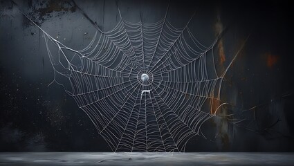 spider web with dew