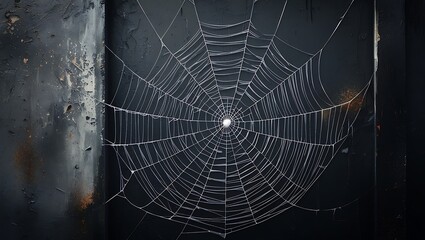 spider web with dew drops