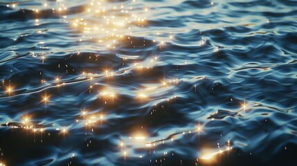 Wall Mural - A close-up view of sparkling water reflecting light.