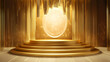 © Thiago - Luxurious gold stage display. Aureole. Illustration