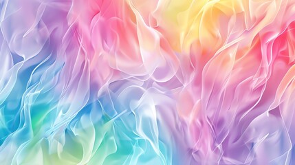 Wall Mural - A colorful abstract background with flowing, wavy lines in pastel colors.