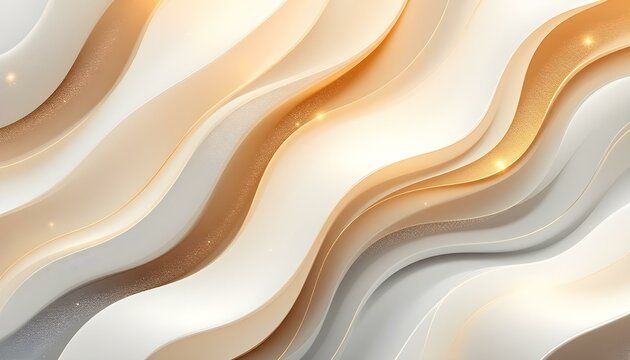 Luxury white and gold background with golden lines and paper cut style. Premium gray and gold background for award, nomination. Elegant white overlapped brown shade background with line golden element