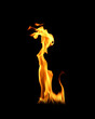 © woranut - Isolated abstract flames collection on black background. Flames on black background. Concept of burning effect texture. Graphic design. Bonfire. Flames at night. Flame effect with burning fire.