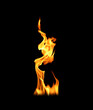 © woranut - Isolated abstract flames collection on black background. Flames on black background. Concept of burning effect texture. Graphic design. Bonfire. Flames at night. Flame effect with burning fire.