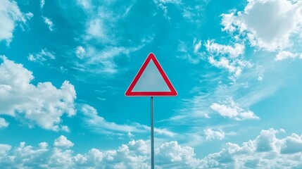 Striking red and white sign dominates sandy beach landscape, essential safety information for beachgoers