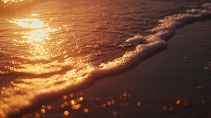Poster - Tranquil Sunset Reflections on Gentle Ocean Waves at Dusk