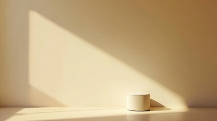Poster - Minimalist scene with light shadow on smooth surface and wall