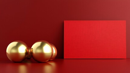 Poster - Luxurious and festive Chinese New Year imagery featuring golden ingots and red envelopes in a clean 3D This premium digital artwork captures the traditional symbols of wealth prosperity