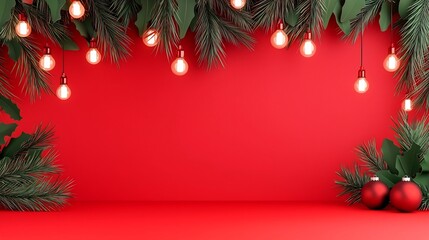 Poster - Elegant 3D of festive New Year s Eve decor elements like baubles snowflakes and text area on a clean seamless background  Perfect for holiday season event concepts