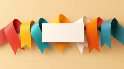 Poster - Elegant and Ornate Scrolling Banner Background with Vibrant Colors Intricate 3D Patterns and Central Text Space for Branding or Design Purposes